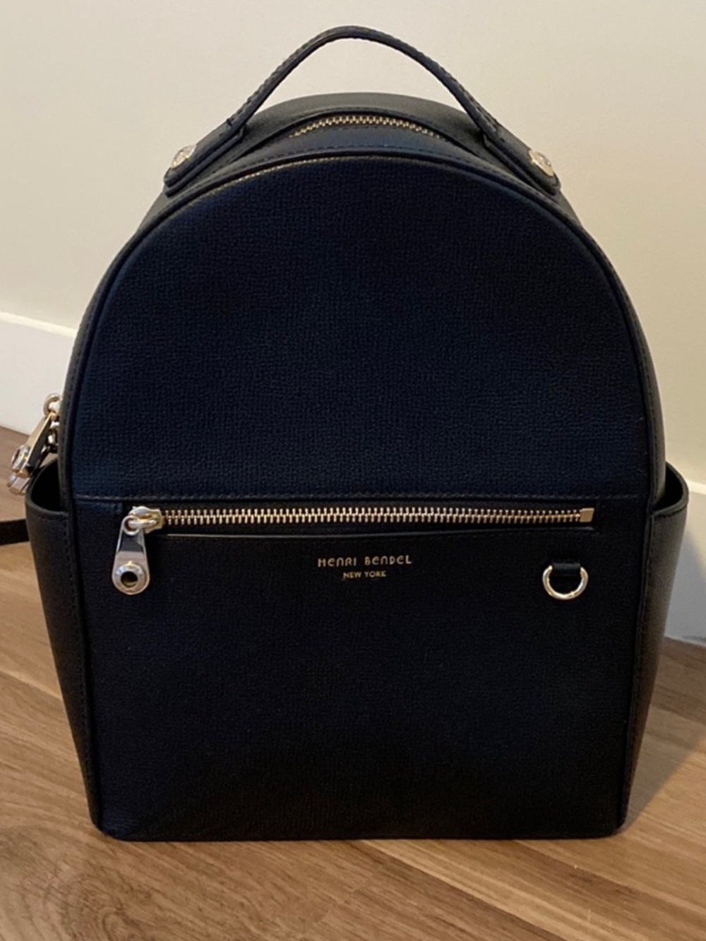 Henri Bendel Black Leather West 57th Backpack